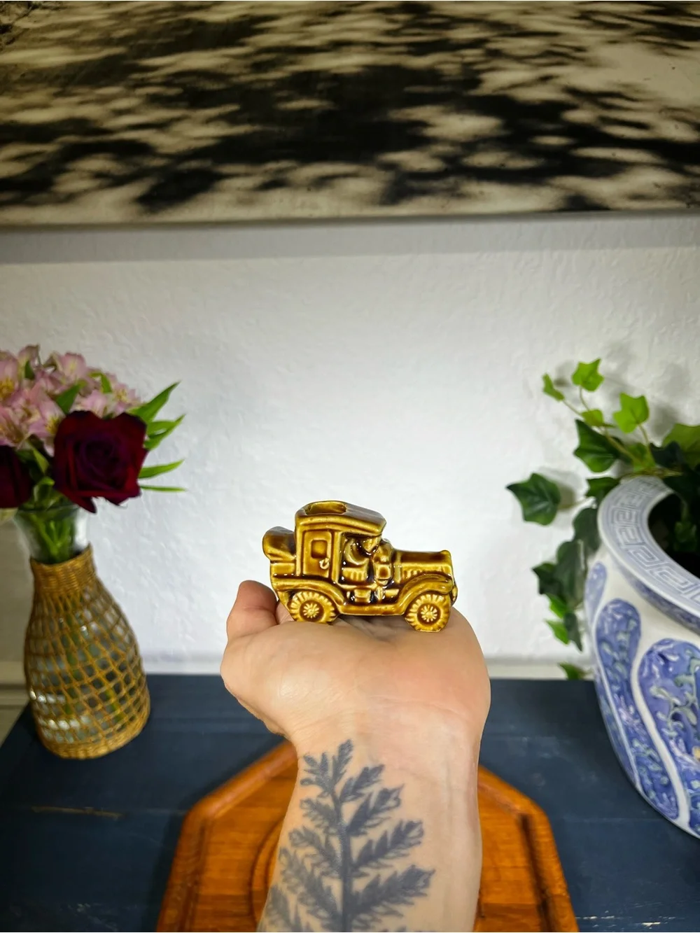 Vintage Toothpick Holder/ Ceramic Model T